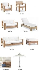 Outdoor Upholstery Pricing