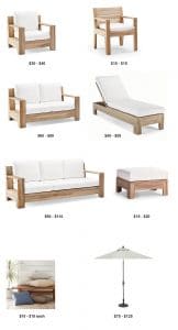 Outdoor Upholstery Pricing